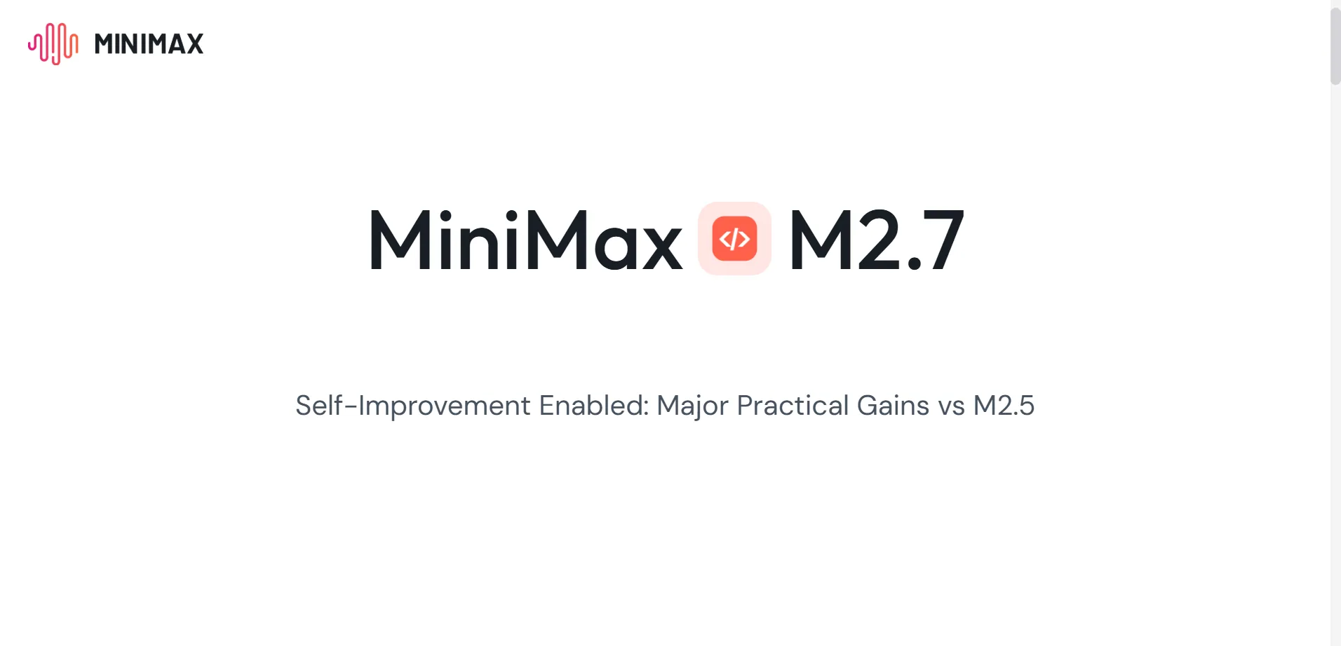 MiniMax M2.7 self-evolving agent modeli, SWE-Bench Pro yüzde 56.22 benchmark sonucu grafiği