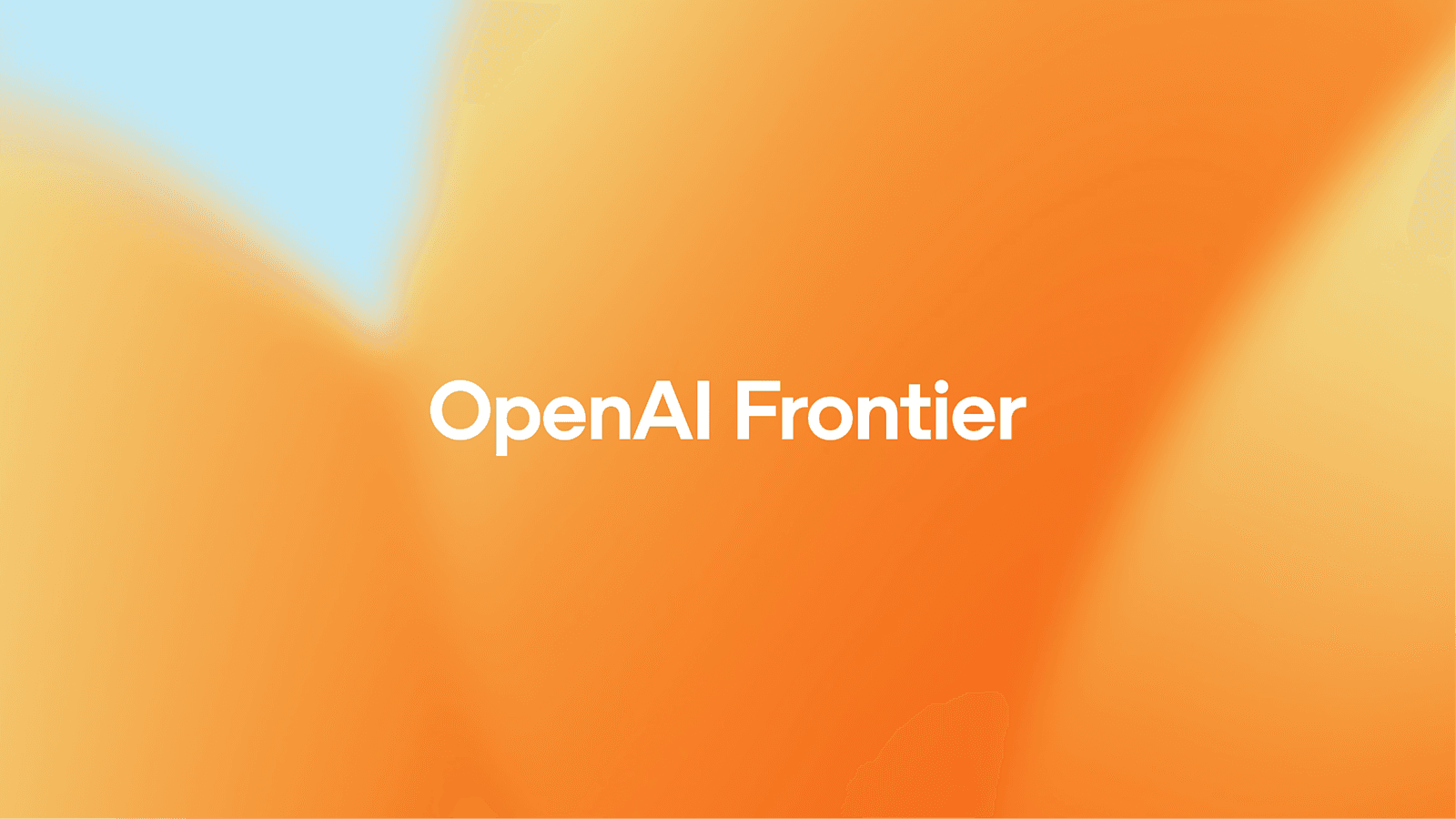 OpenAI Frontier kurumsal yapay zeka platformu — turuncu degrade arka planda beyaz renkte OpenAI Frontier logotipi